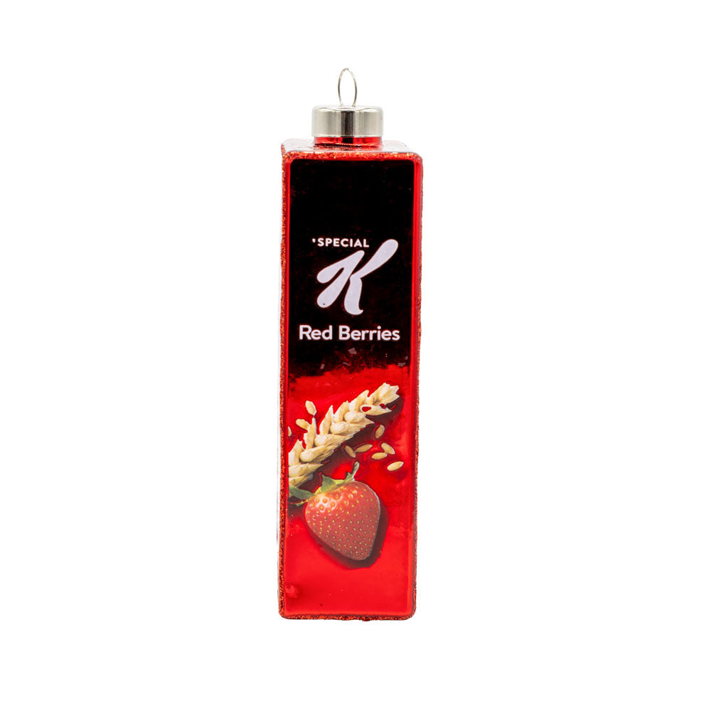 Kelloggs® Special KTM Cereal Box ornament. Kellog's Special K Red Berries cereal box. View of right side.