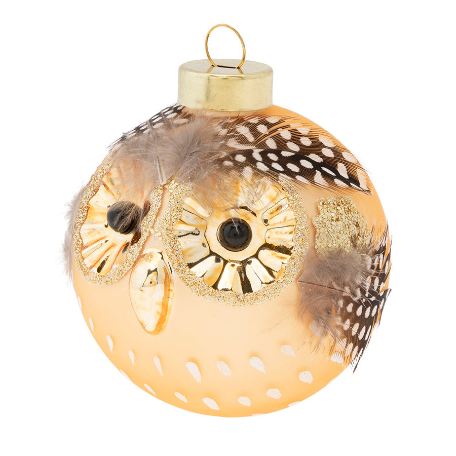 Feather Owl Face Round
