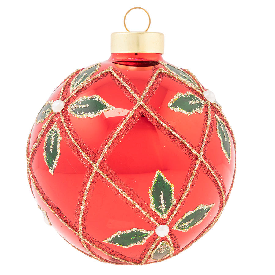 Classic Mistletoe Glitter Round