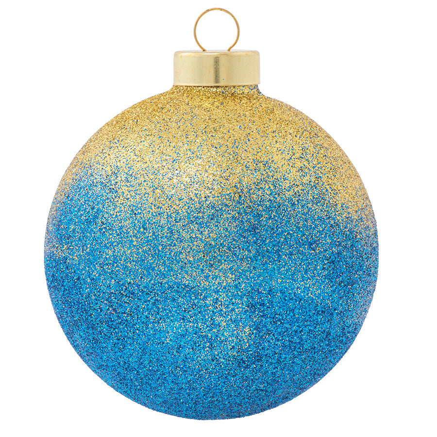 Blue And Gold Glitter Round