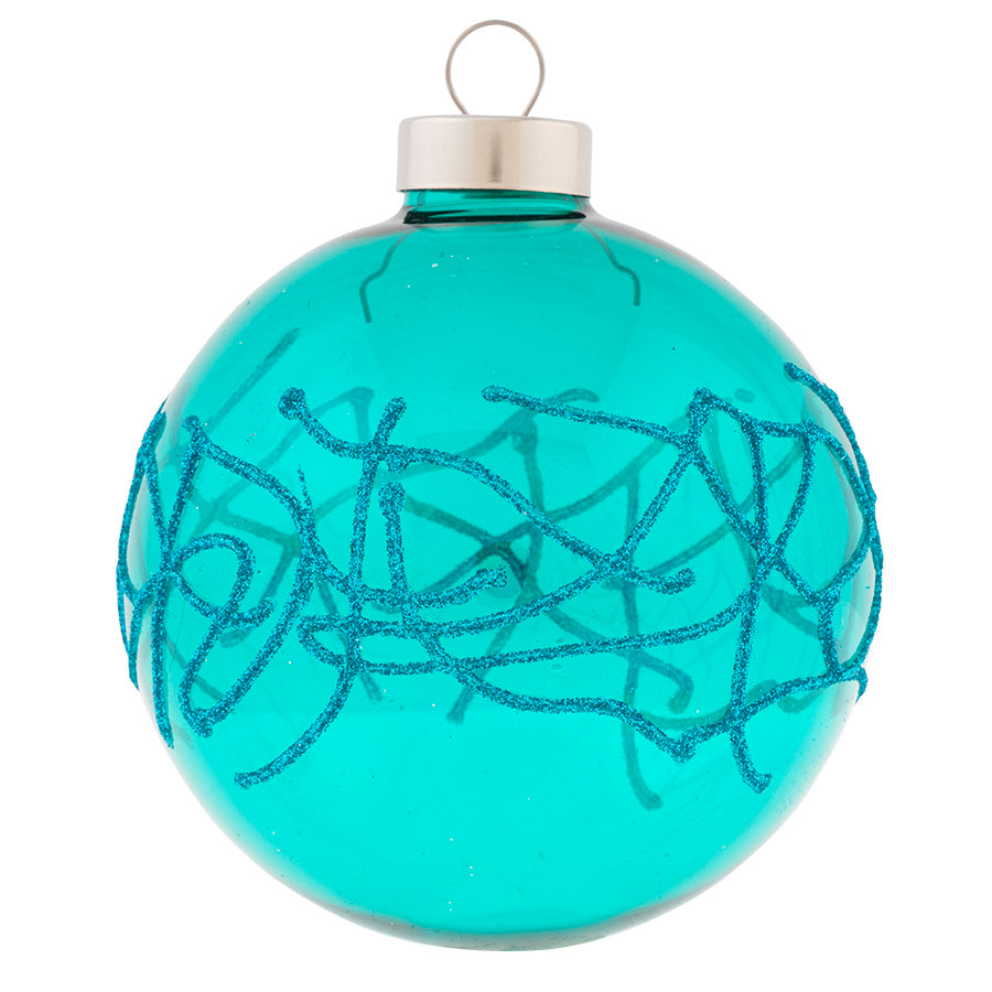 Teal Translucent Glitter Coral Round