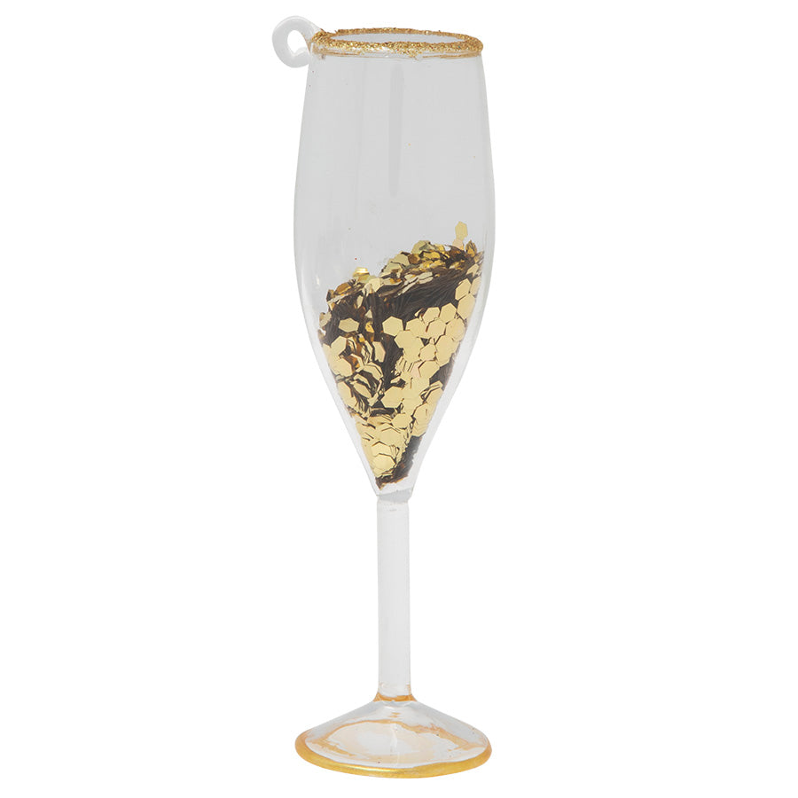 Gold Glitter Champagne Glass
