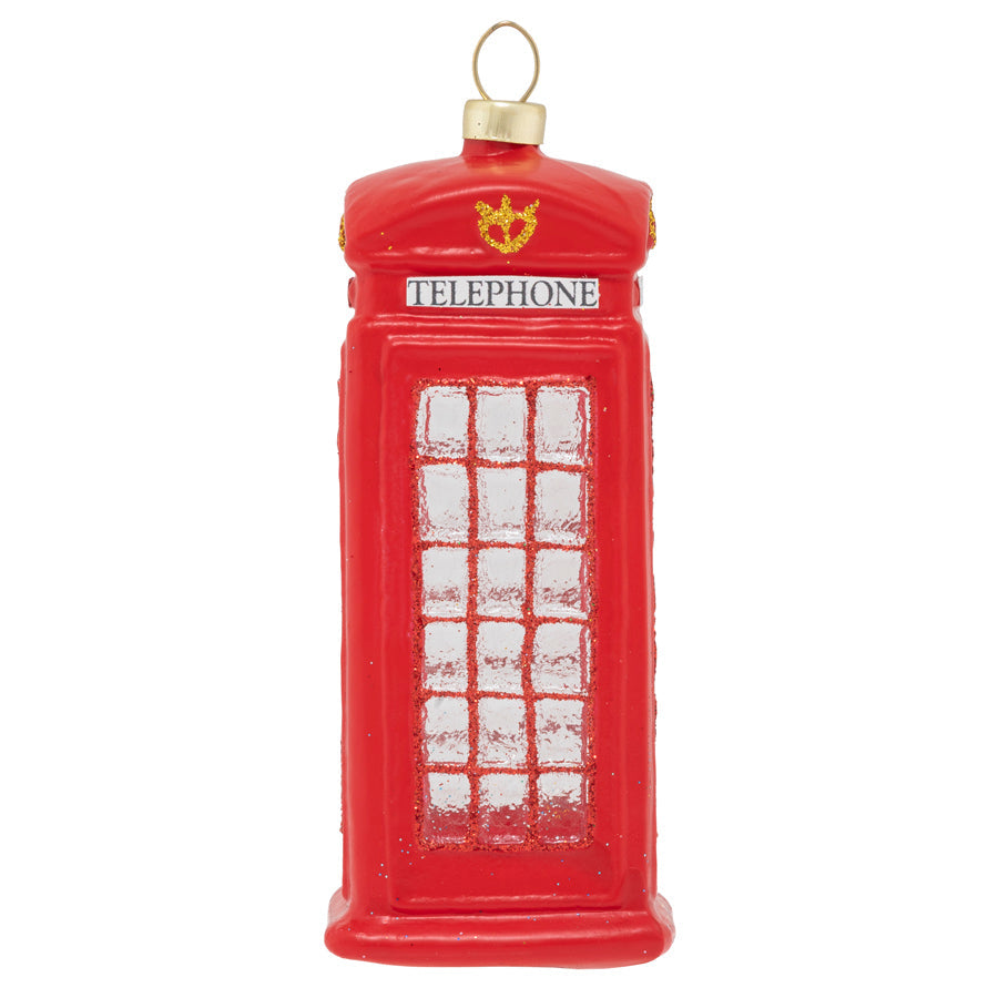 Peer through the clear glass windows of this miniature British phone booth and imagine calling home to wish a Happy Christmas!