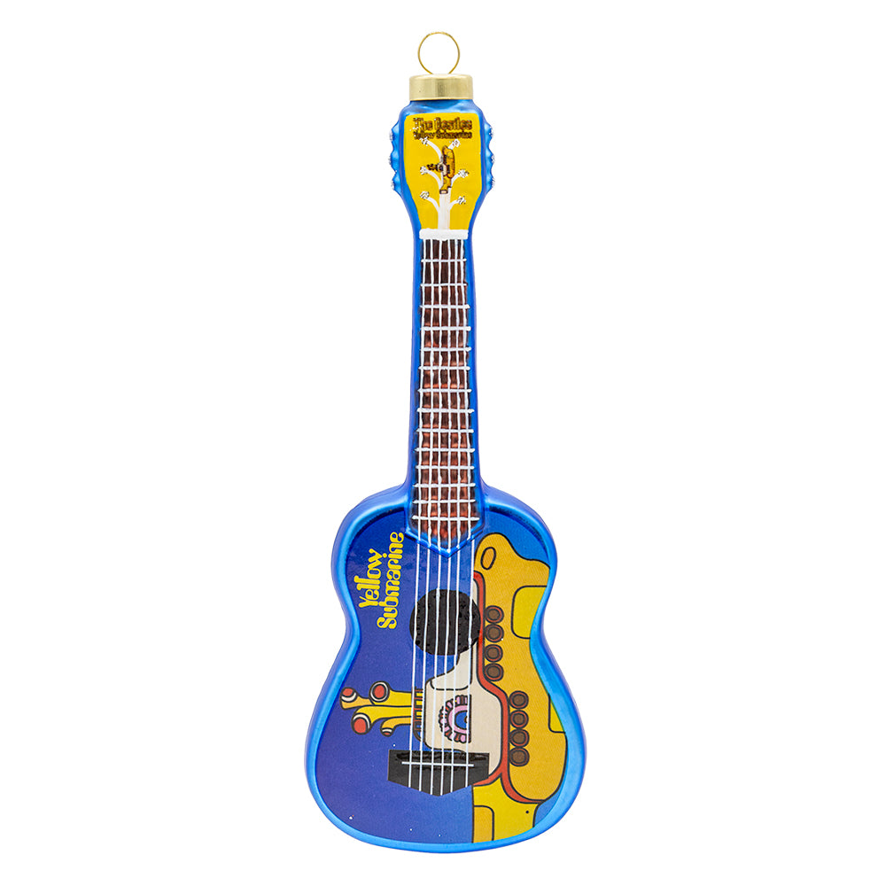 Front image - Blue Beatles Yellow Submarine Guitar - (The Beatles ornament)