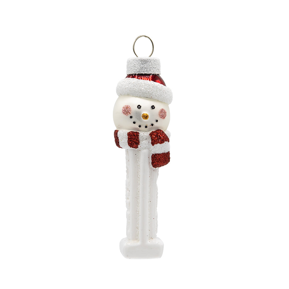 Front image - Snowman Mini PEZ© Dispenser - (PEZ candy ornament)
