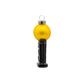 Bat Mini PEZ© Dispenser ornament. A black PEZ dispenser with bats flying in front of a yellow moon. View of back.