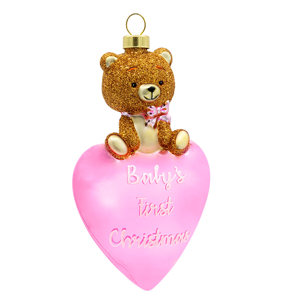 Front image - Baby Girl Bear - (Baby ornament)