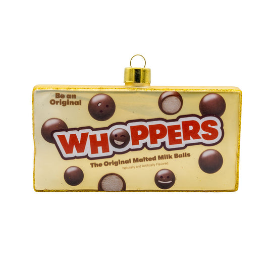 WHOPPERS Candy Box ornament. WHOPPERS candy box. View of front. 