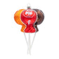 Tootsie Bunch Pops ornament. Features four tootsie pops in colors blue, orange, red, and brown. View of front.