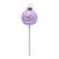 Lavender Swirl Cake Pop. Lavender cake pop with white swirl. View of back.
