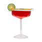 Cosmo ornament. Cosmo cocktail with a lime wheel and gold sugared rim. View of front. 
