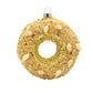 Shell Wreath ornament. A sand covered wreath adorned with seashells. View of back.