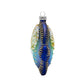 Sparkle Fish ornament. Glitter and bead details are seen on this blue and green fish. View of right side.