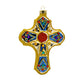 Jewel Cross ornament. This jeweled gold cross features colorful gems and gold glitter. View of back.
