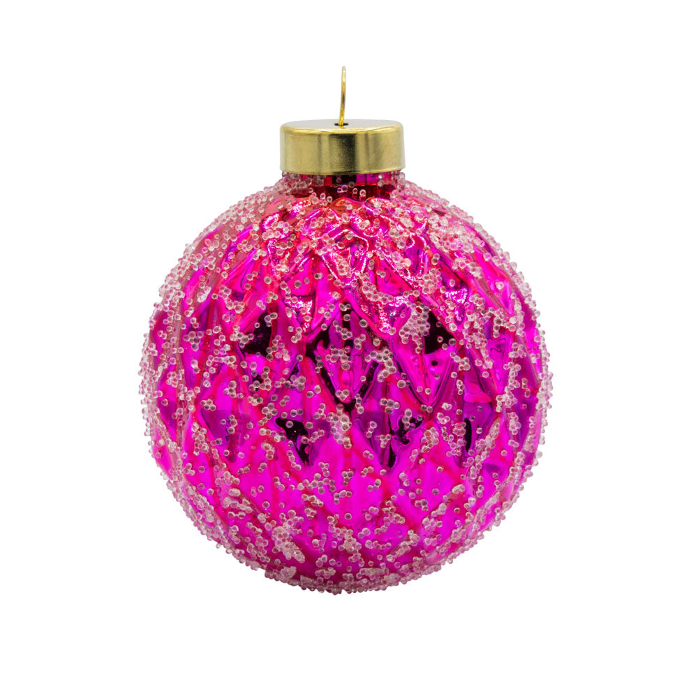 Pink Beaded Geometric Round