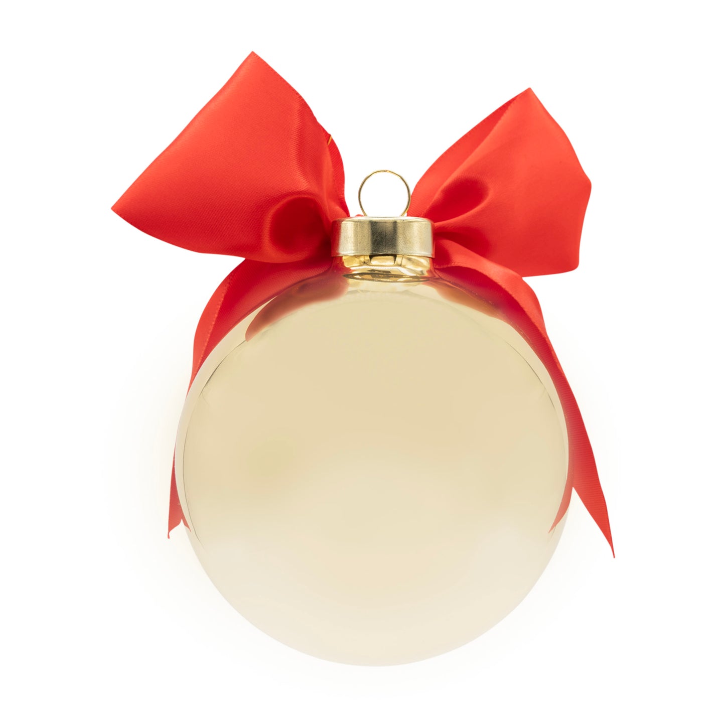 Red Bow Gold Round Ornament