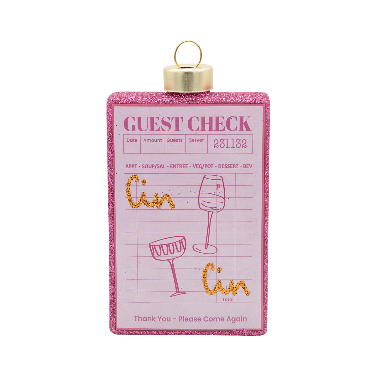 Cin Cin Guest Check Ornament