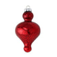 The the mercury finish of this deep crimson glass finial ornament provides an exquisite antiqued appearance.
