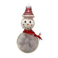 Filled with
glittered puffs and delicate beads, this cheery snowman is wrapped in a red
scarf and topped with a matching pink striped hat.