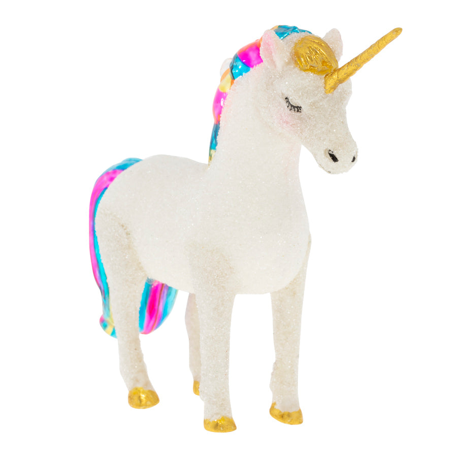 Add some Fairytale Magic to your Christmas tree this year with our beloved unicorn glass ornament. 