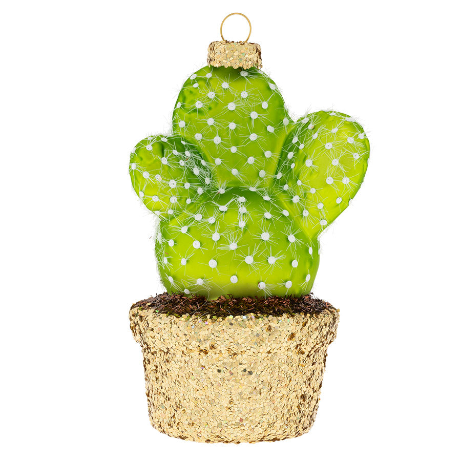 With a gold holographic glitter pot this festive green cactus is the perfect addition to your tree!