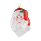 This jolly  and cheerful Santa has a big white beard and a red dated Santa hat.