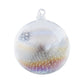 This iridescent glass round features a flock full of feathers to give this round an  outdoorsy touch.