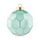 This shiny turquoise glass round is bedazzled with gold glitter.