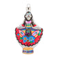 This glass skeleton is holding out her colorful skirt and will be sure to add a spooky touch to your tree this year.