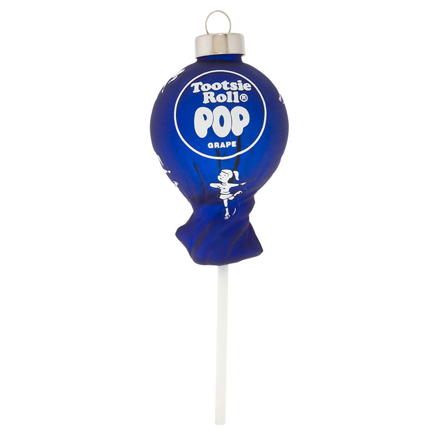 The grape Tootsie Roll Pop glass ornament with attached stick is as sweet as the treat itself! This officially licensed Tootsie Roll glass ornament will be the sweetest ornament on your tree!