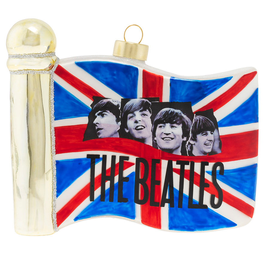 The Beatles and the iconic British flag come together in our beautiful glass ornament creating the perfect addition to your holiday décor! 