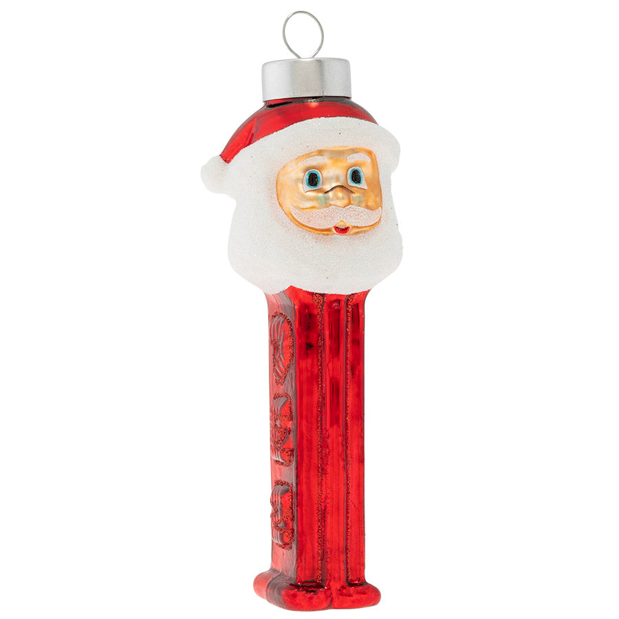 Our officially licensed PEZ glass ornament proudly featuring Santa atop the classic candy dispenser proves there’s no better way to adorn your tree this season than with our sweet little Santa treat!