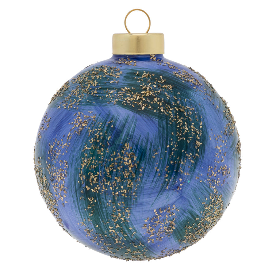 This delicately executed ornament includes blue and green paint strokes that will add a major pop of color to your Christmas tree.
