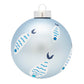 This school of swimming tuna wrap around this coastal blue glass round.
