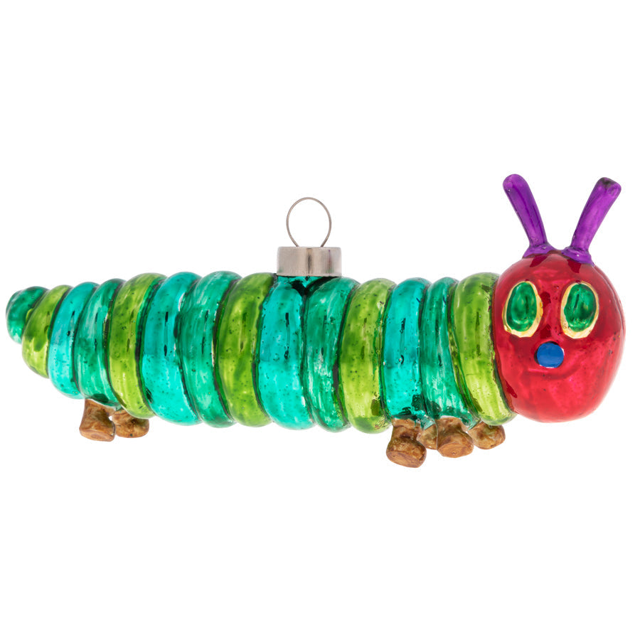 Eric Carle's iconic Very Hungry Caterpillar™ has brought so much joy to families for years. This cheery caterpillar glass ornament is the perfect addition to your holiday tree.™ & © PRH.