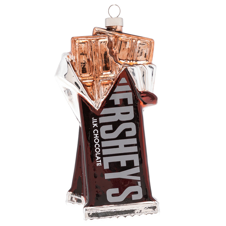 Our officially licensed HERSHEY'S Milk Chocolate Bar glass ornament is a great gift for any chocolate lover. This is sure to make the holiday season extra sweet!