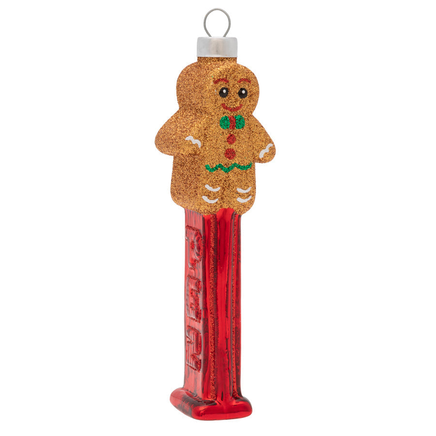 Our officially licensed PEZ glass ornament celebrates the holidays with a sweet gingerbread man atop this classic candy dispenser. There’s no better way to add a little bit of sugary fun to your tree this season!