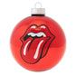 Rock on this holiday with The Rolling Stones round glass ornament featuring the iconic lips logo.