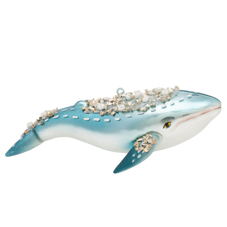 This embellished whale is decked out in chunky glitter and beads which will make it truly stand out on your tree!