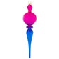 Our blown glass finial drips with contemporary sophistication in bold fuchsia and cobalt blue hues.