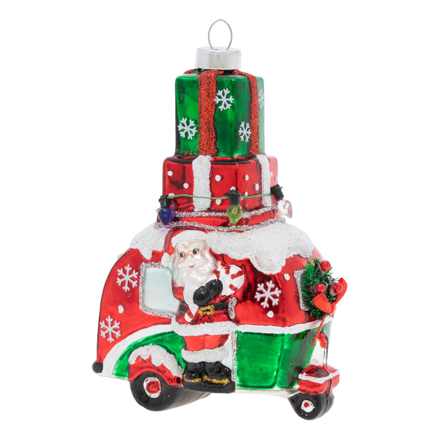 Santa's camper is decorated and ready to deliver all the gifts this Christmas!