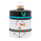 Our adorable glass cylinder snowman is ready for fun this winter in his colorfully striped scarf and holly winter hat!