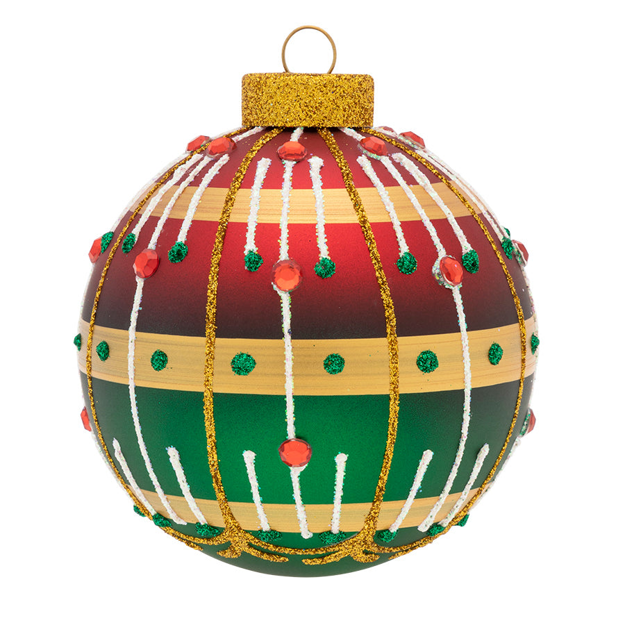 Our exquisitely decorated round with attached gems makes this a classically ornate ornament.
