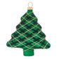<div>This precious green plaid tree is detailed with black and gold glitter stripes.</div>