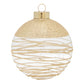 Tangled thick gold glitter paint lines dance around our dazzling clear glass ornament!