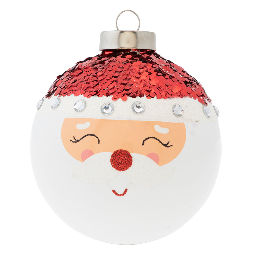 Santa is dressed to impress this Christmas season in his sparkly chunky glitter hat.
