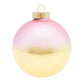 Carefully applied gold foil coats the bottom half of this light pink round to create a work of art for your tree!