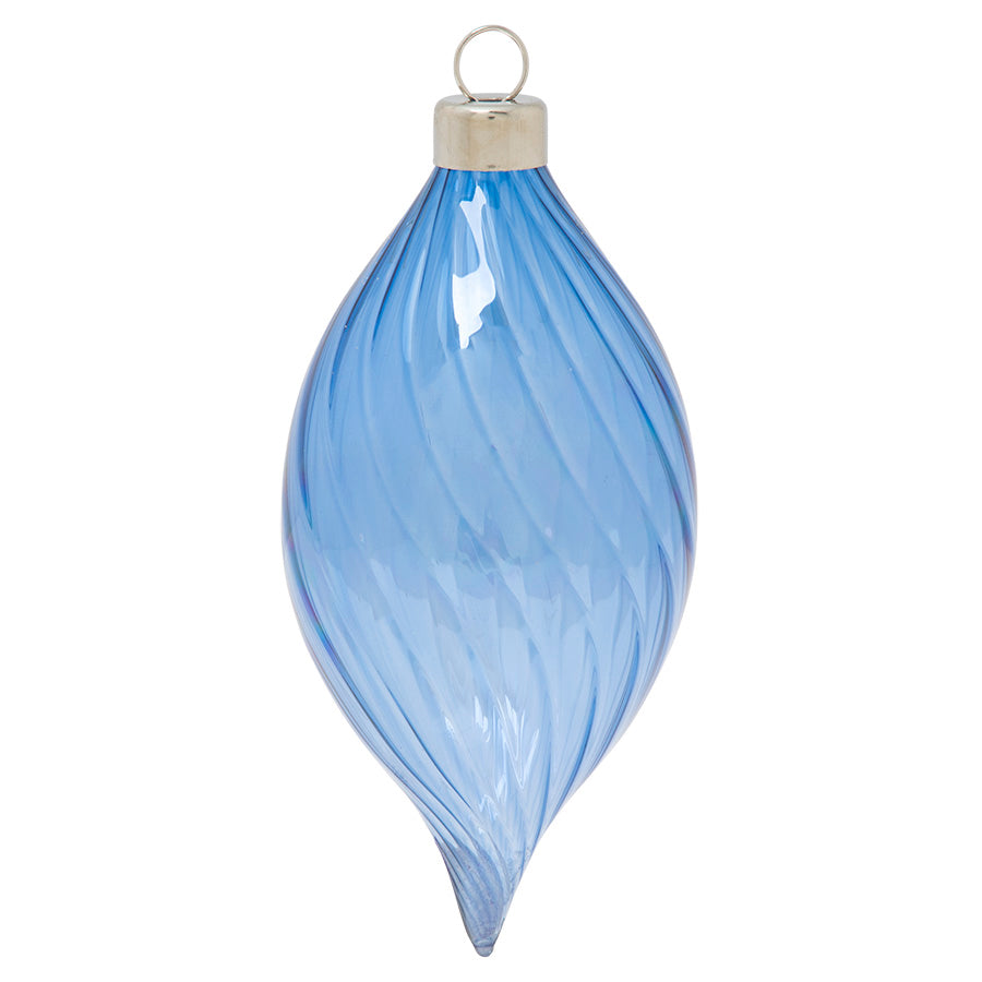 Like an icicle catching the light of a winter sunrise, this glass teardrop will bring loads of sparkle and shine to your Christmas tree.