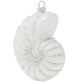 Shimmering in iridescent white glass and glitter, this sparkling spiral shell is a reflection of the peaceful beauty of a seashore.
