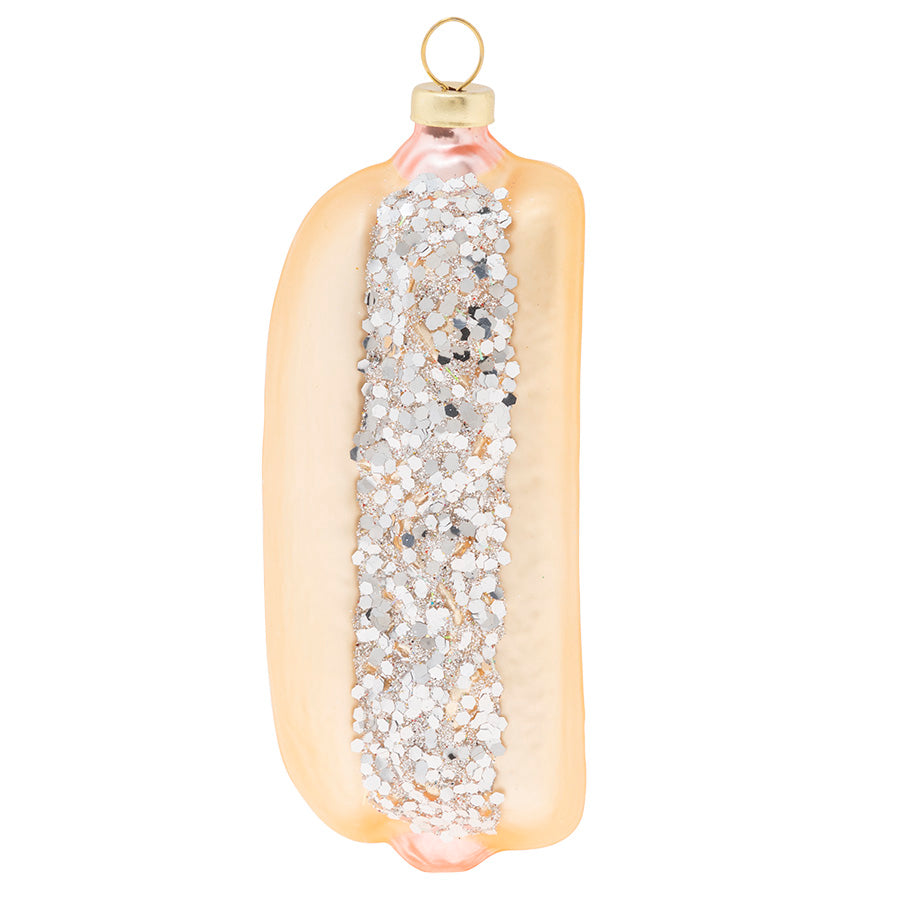 Because no Christmas tree is complete without a hot dog covered in silver glitter, this quirky ornament is a great conversation starter!